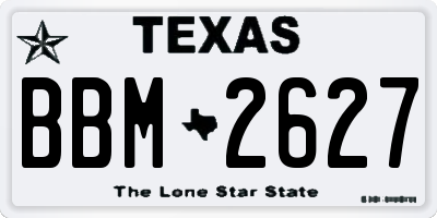 TX license plate BBM2627