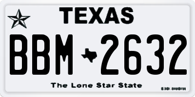 TX license plate BBM2632