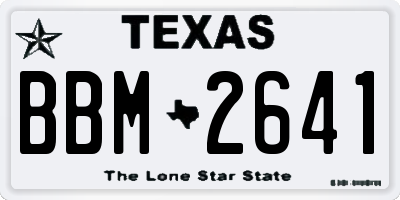 TX license plate BBM2641