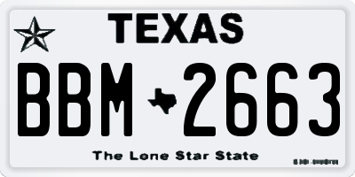 TX license plate BBM2663
