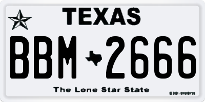 TX license plate BBM2666