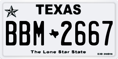 TX license plate BBM2667
