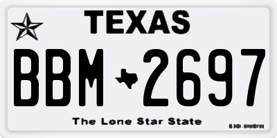 TX license plate BBM2697