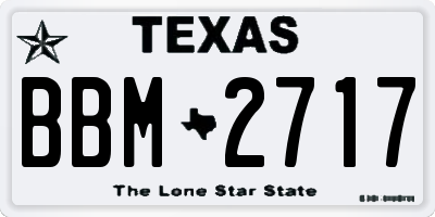 TX license plate BBM2717