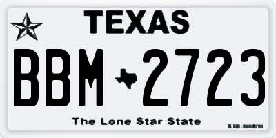 TX license plate BBM2723
