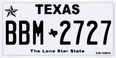 TX license plate BBM2727