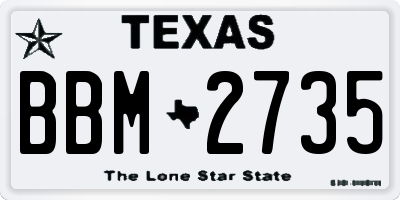 TX license plate BBM2735