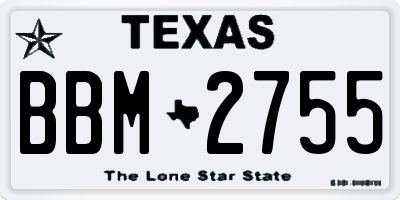 TX license plate BBM2755
