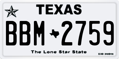 TX license plate BBM2759