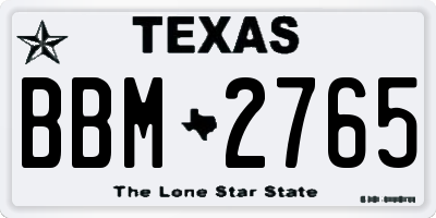 TX license plate BBM2765