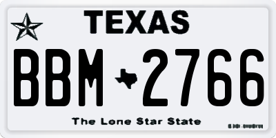 TX license plate BBM2766