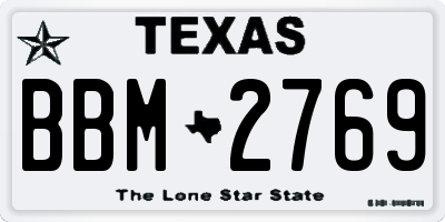 TX license plate BBM2769
