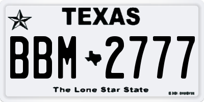 TX license plate BBM2777