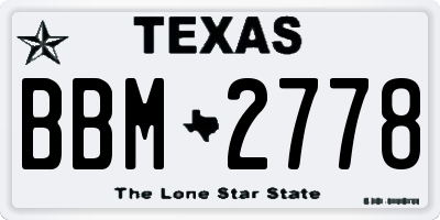 TX license plate BBM2778