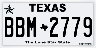 TX license plate BBM2779