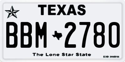 TX license plate BBM2780