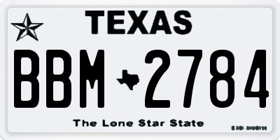 TX license plate BBM2784