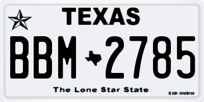 TX license plate BBM2785