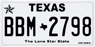 TX license plate BBM2798