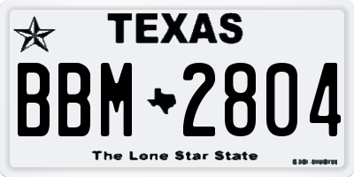 TX license plate BBM2804