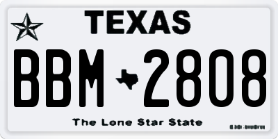 TX license plate BBM2808