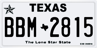 TX license plate BBM2815