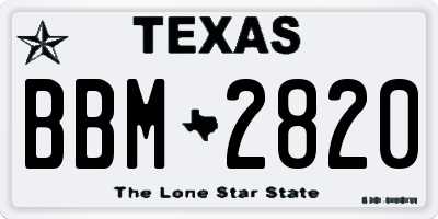 TX license plate BBM2820