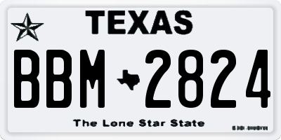 TX license plate BBM2824
