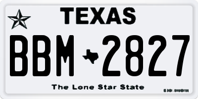 TX license plate BBM2827