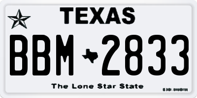 TX license plate BBM2833