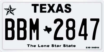 TX license plate BBM2847