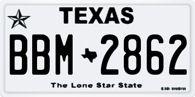 TX license plate BBM2862