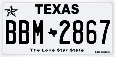 TX license plate BBM2867