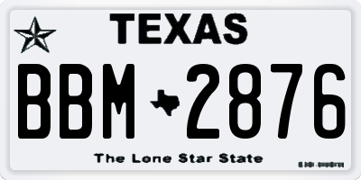 TX license plate BBM2876