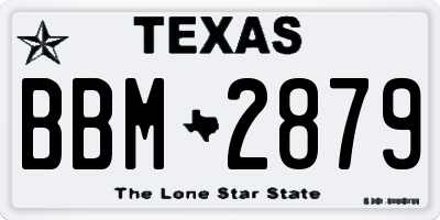 TX license plate BBM2879