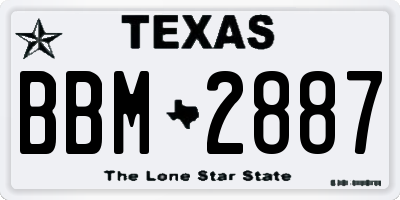 TX license plate BBM2887