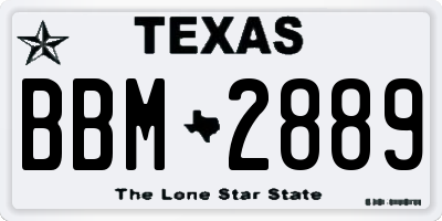 TX license plate BBM2889