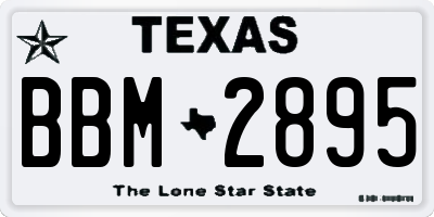 TX license plate BBM2895