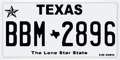 TX license plate BBM2896