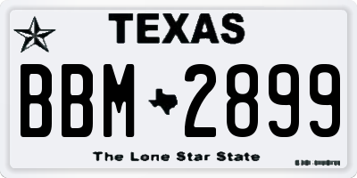 TX license plate BBM2899