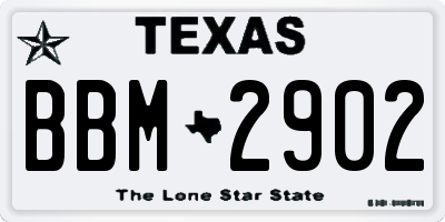 TX license plate BBM2902