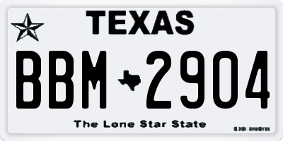 TX license plate BBM2904