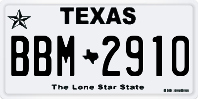 TX license plate BBM2910