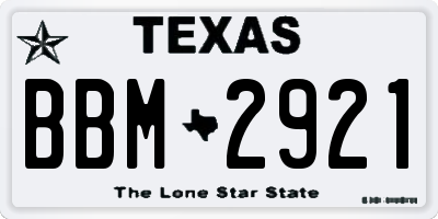 TX license plate BBM2921