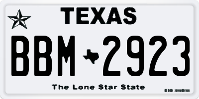 TX license plate BBM2923