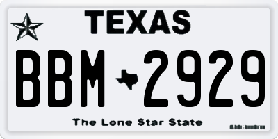 TX license plate BBM2929