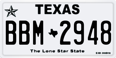 TX license plate BBM2948