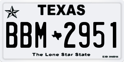 TX license plate BBM2951