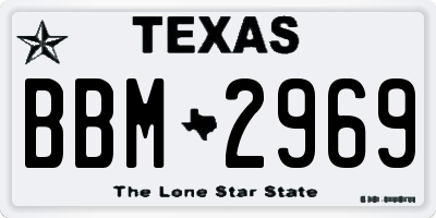 TX license plate BBM2969