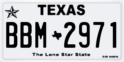TX license plate BBM2971
